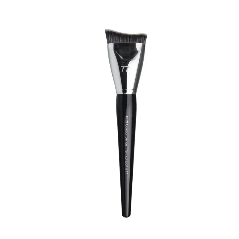 1 db Pro Round Powder sminkecset Beállítás Smink ecset Púder Kontúr szintetikus Haj Angled Foundation fa nyél — image 13