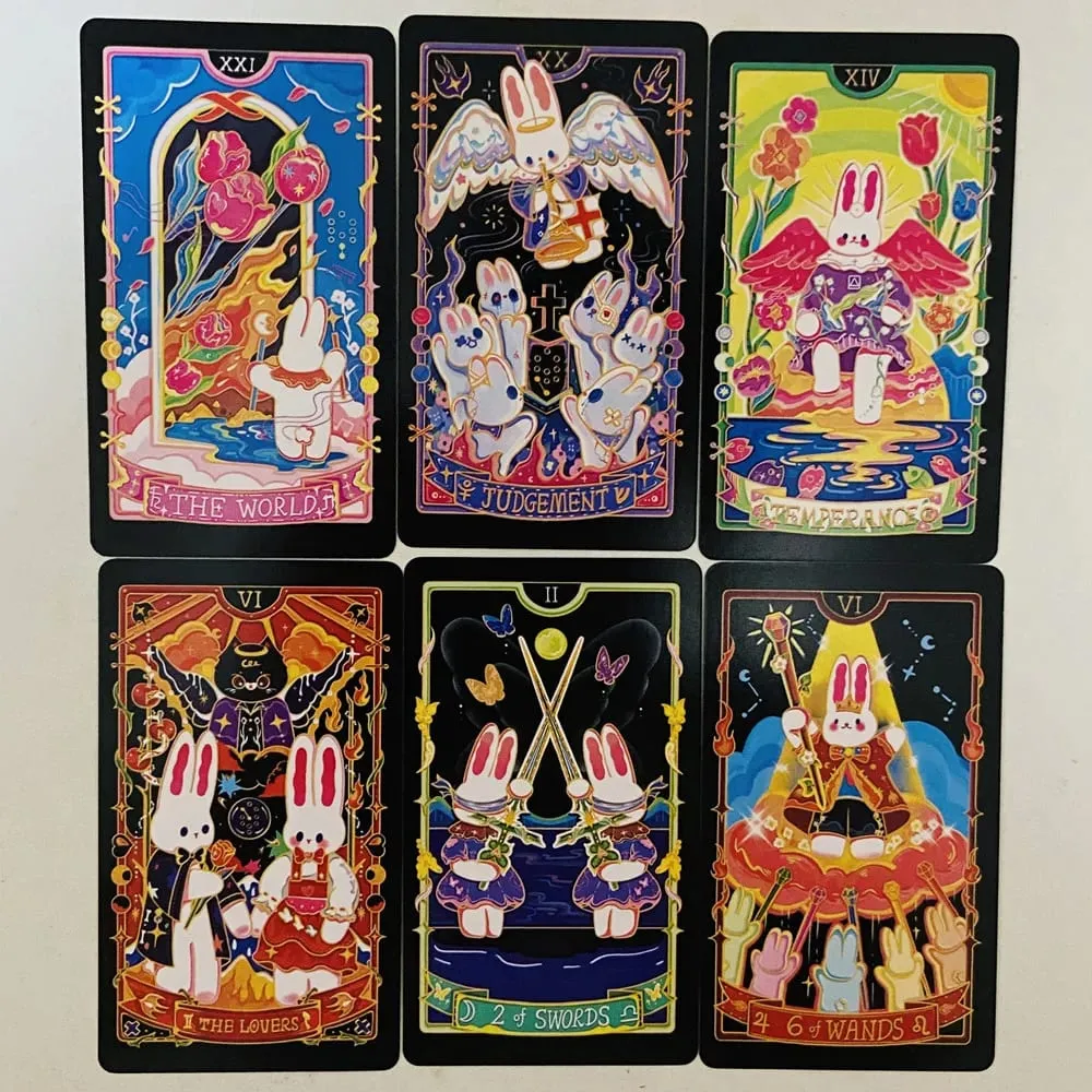 Galaxy Reverie Tarotkort 78 stk. søde tarotkort med kanin-tema Vent brætspil — image 2