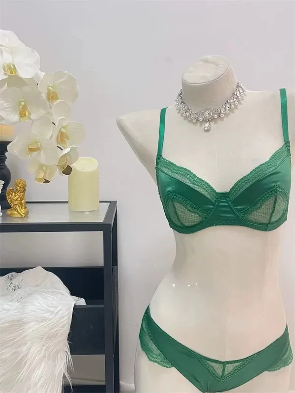 Ladies Satin Lace Underwire Bra 32-38AB Ultra Thin Minimizer Bra Side Support Anti Sag Gather Breast French Lingerie — image 12