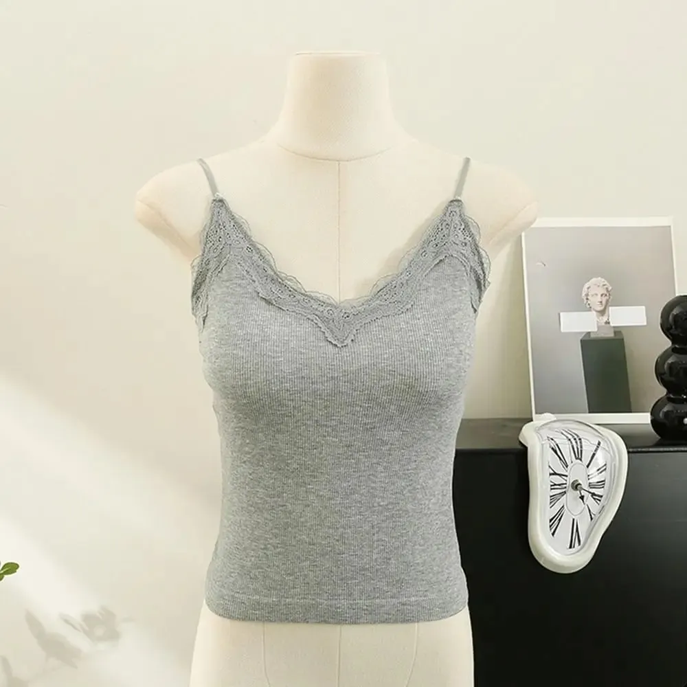 Yüksek Kalite Moda Nefes Dantel Kaşkorse Askı Sutyen Düz Renk Yaz Üst Seksi Stil Telsiz Kırpma Üst