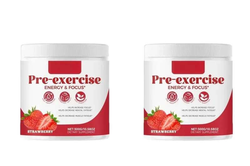 Docteat Pre Workout Powder Strawberry Energy & Focus Support Beta-Alanine L-Citrulline Rhodiola 300g 30 Portioner Drikkeblanding — image 8