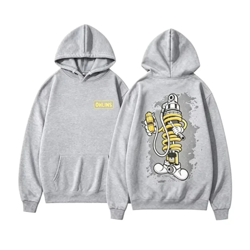 2026 New Ohlins Hoodie Racing Suspension Cartoon Mascot Graphic Print Unisex Loose Fit Autumn Winter Streetwear Sweatshirt Tops — image 9