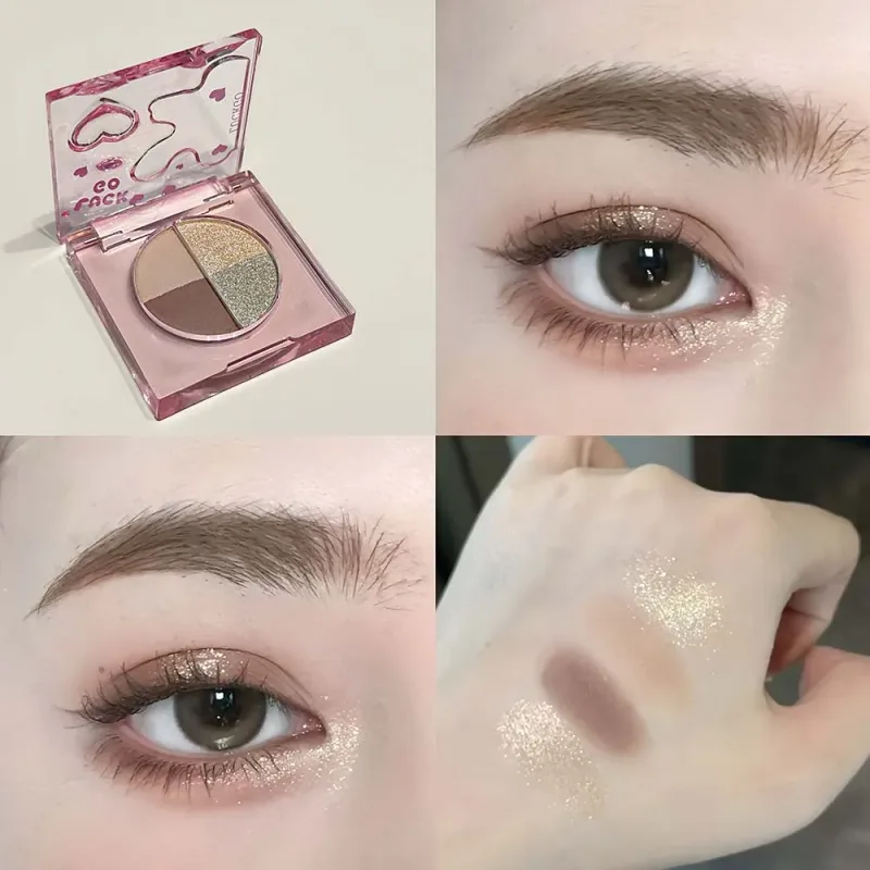 Fire-farvet Diamond Glitter Øjenskygge Palette Mini Pink Orange Mat Shimmer Øjenskygge Øjenpigmenter Highlighter Makeup Kosmetik