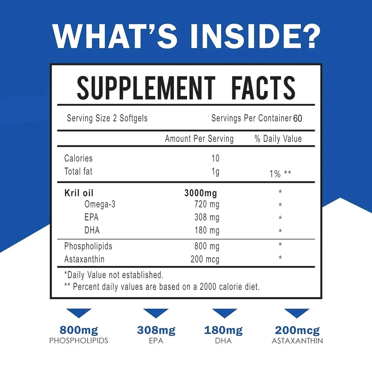 Antarctic Krill Oil 3000มก. - พร้อม Omega-3 EPA DHA Astaxanthin และ Phospholipids - ผลิตภัณฑ์เสริมอาหารอย่างยั่งยืน — image 2