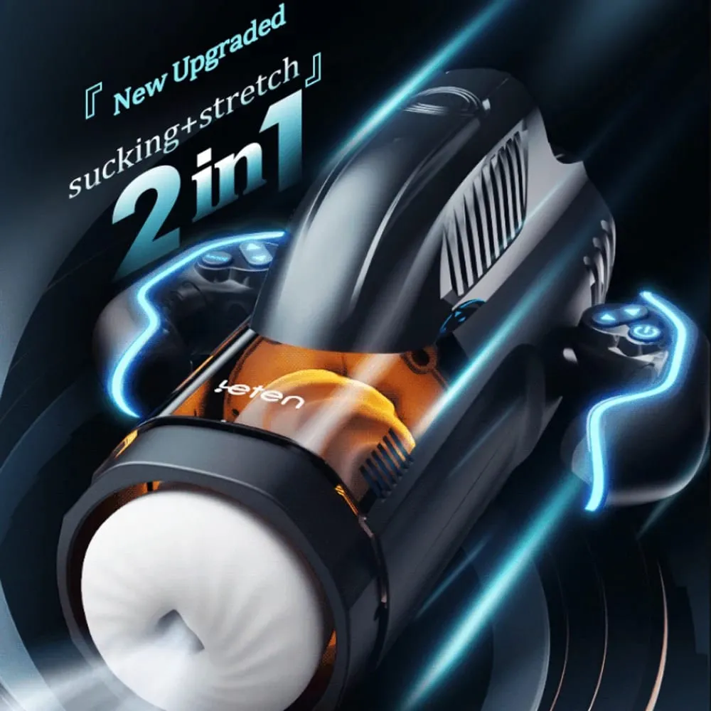 Automatic Sucking Telescopic Male Masturbator With Game Powerful Vacuum Sucking Blowjob Piston Adults Sex Toys for Men