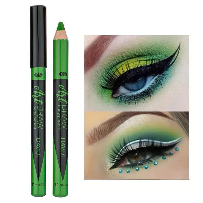 Pena Eyeliner Bibir 15 Warna Hitam Biru Multiwarna Metalik Mutiara Glitter Matte Finish Pena Rias Mata Gaya Smokey Punk — image 14