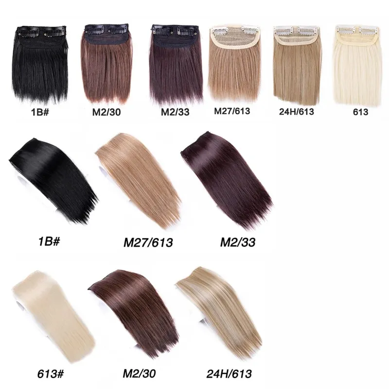 Synthetic 10"20"30Cm Clip In Extension Straight Hair Pad Hairpieces Thinning Hair Invisible Seamless Hair Pads Increase Hair