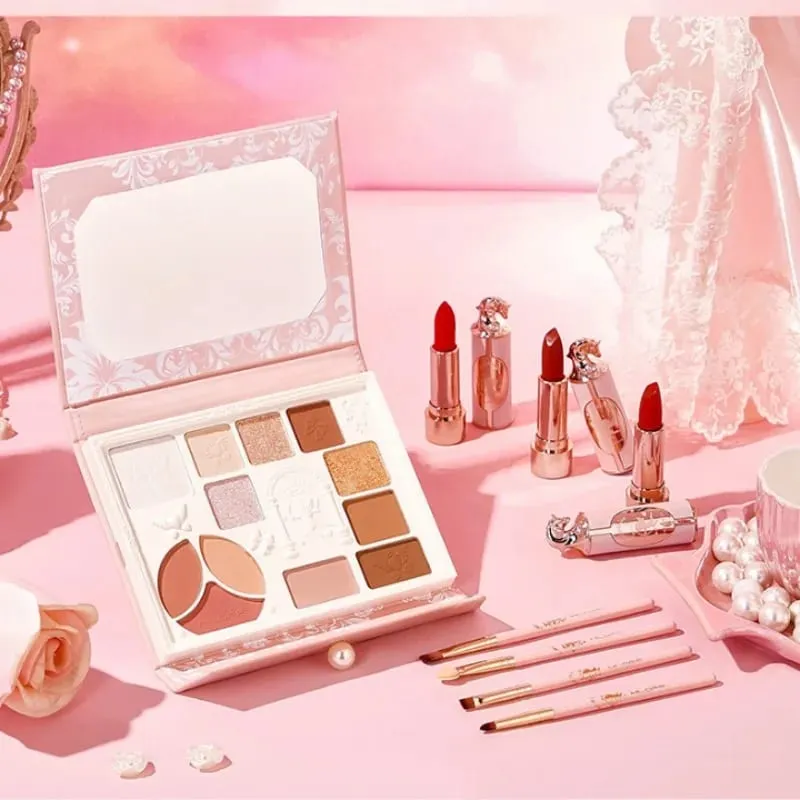 Set de regalo de maquillaje: paleta de sombras de ojos y lápiz labial Kit de belleza facial completo Regalo perfecto para el día de San Valentín para novia y esposa — image 4