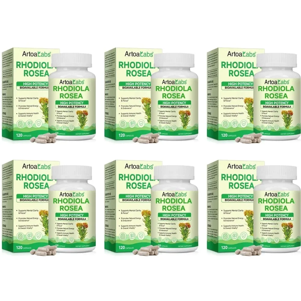 ArtoaLabs Rhodiola Rosea 500mg Capsules High Potency Supports Mental Clarity Focus Natural Energy Endurance 120 Vegan Capsules — image 11