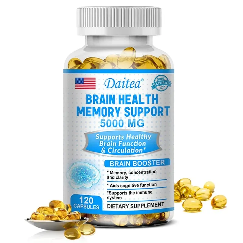 Cápsulas Nootrópicas para Saúde do Cérebro 5000mg Aumentam o Foco da Memória e Clareza Função Cognitiva e Desempenho Mental da Circulação Sanguínea — image 2