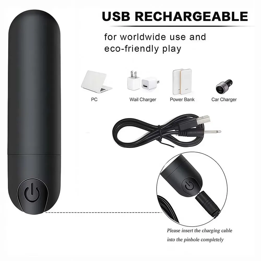 Carga usb 10 velocidades mini vibrador bala recarregável sem fio vibratório anal plug clitoriano estimulador brinquedos sexuais adultos para mulher — image 3