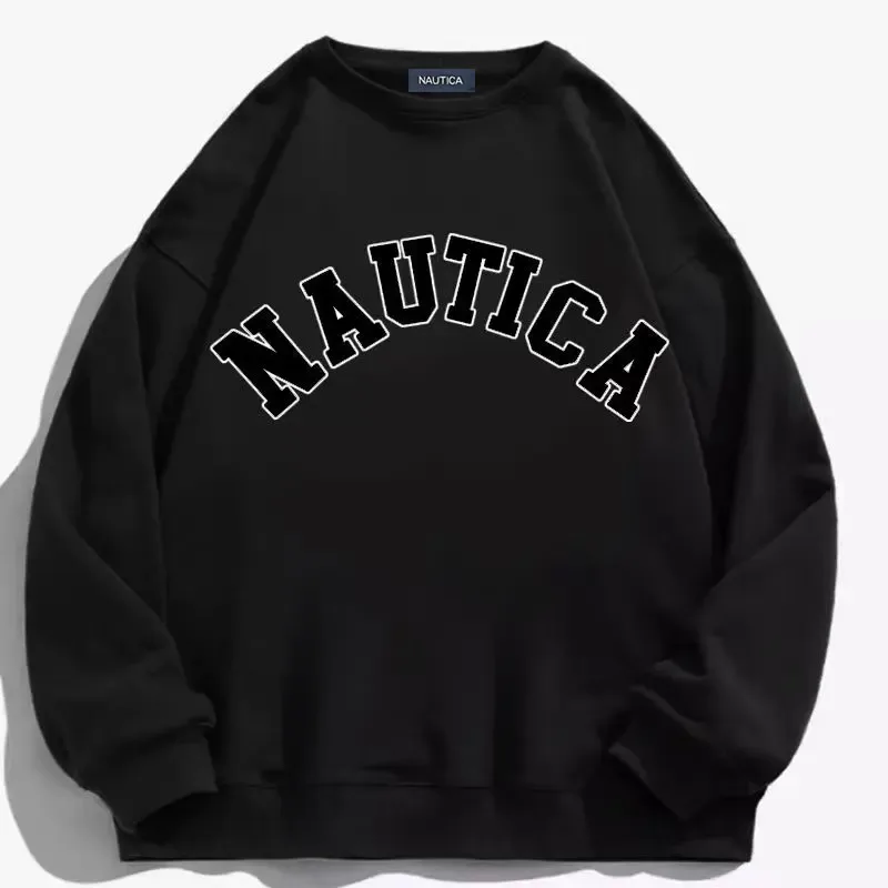 Nautica's fleece-softening warm-weather casual sportswear for both men women featuring printed designs Loose men's sweatshirt