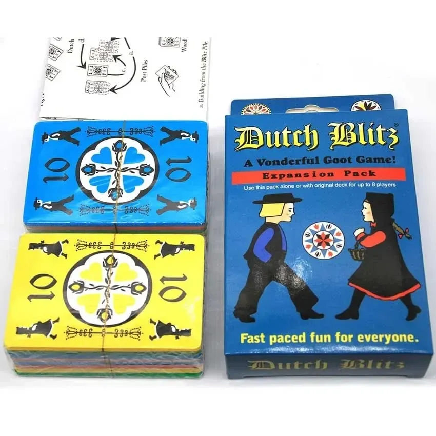 Dutch Blitz Originální rychlá karetní hra obsahuje 160 karet, které se rychle a snadno naučíte Skvělá rodinná hra pro každého pro 2