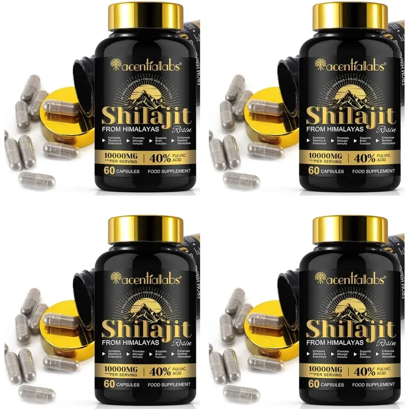 Shilajit Resin Capsules from Himalayas 1000mg 10:1 Extract 40% Fulvic Acid 60 Count Supports Stamina & Endurance Brain Function — image 10