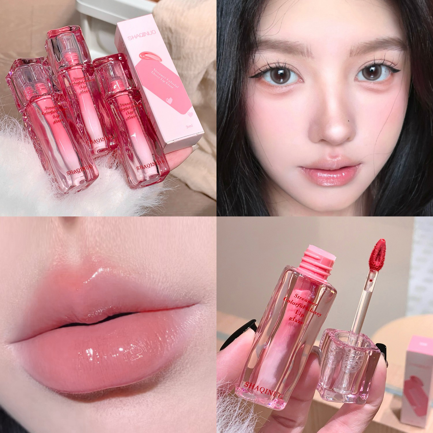 Vodní lesk na rty Glaze Mirror Hydratační Plump Nepřilnavý kalíšek Jelly Transparentní tekutá rtěnka Dlouhotrvající odstín olejový make-up na rty
