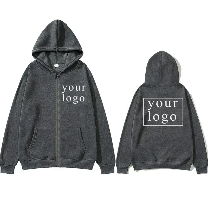 Lelaki Wanita Baharu DIY Zip kardigan hoodie 2025 Fesyen Baharu Rekaan Sendiri Logo Jenama/Gambar Tersuai Diperibadikan Di Mana-mana