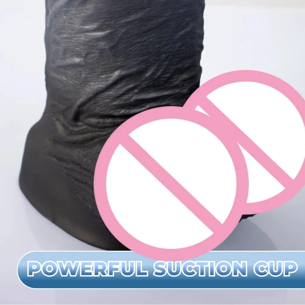 Realistic Silver Grey Titan Huge Dildo Liquid Silicone Real Penis Adult Sex Toys for Women G Spot Masturbator Strong Suction Cup — image 5