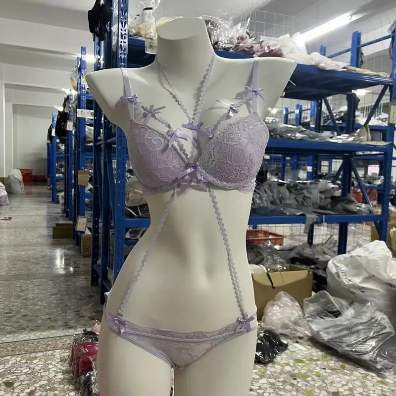 セクシーな BANERDANNI Bowknot Purple Underwear Set Thin Shoulder Strap Comfort Pure Look Women Intimate Lingerie 32-38 Daily Clothing — image 8