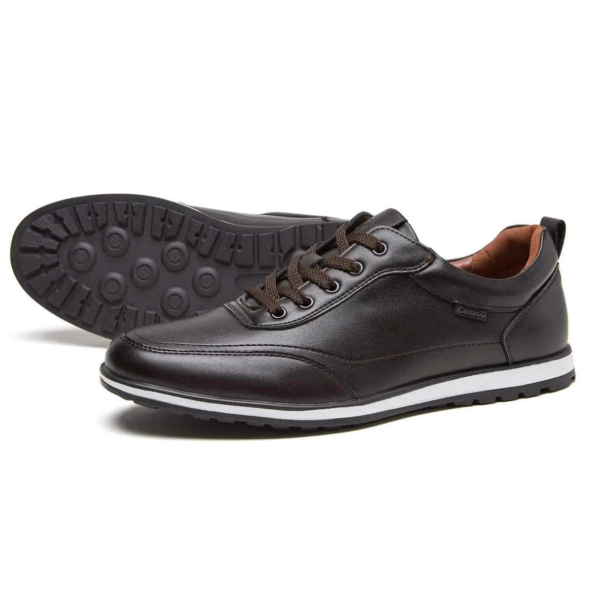 Desai Men's 2026 Autumn PU Leather Running Shoes Lace-up Non-slip Thick Sole Lightweight Walking Men's Sneakers And Casual Shoes — image 9