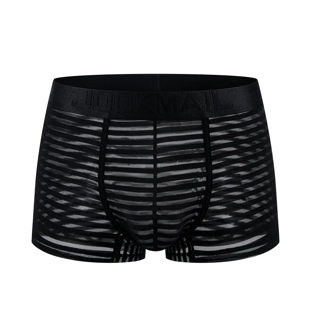 Sexy Men Underwear Boxer Shorts Transparent Mesh Underpants Trunks Men Panties Low Waist Nylon Breathable Quick Drying