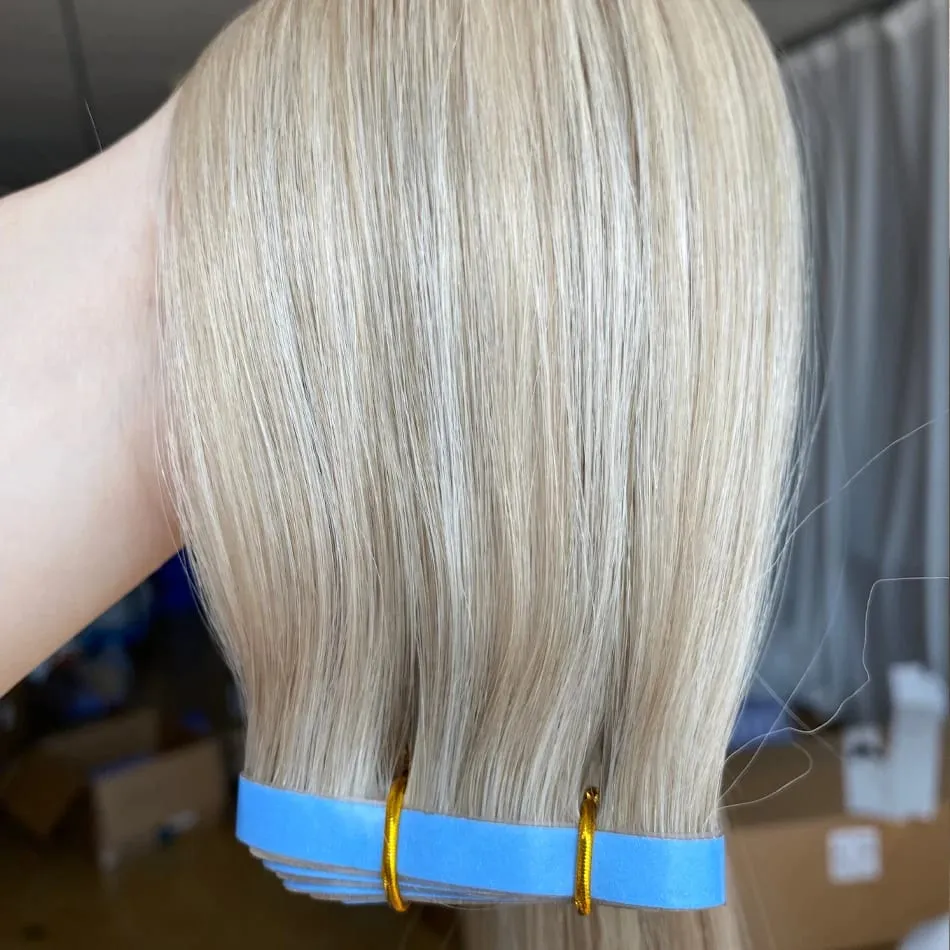 Tape In Weft Hair Extensions Human Hair 50g Injected PU Long Weft Tape In Hair Extensions Real Human Hair Seamless Tape ins Weft — image 8