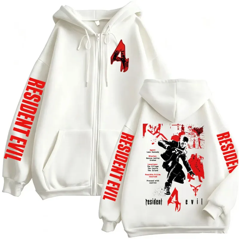 Limited Resident Evil Requiem Leon Kennedy Zipper Hoodies Men Women Harajuku Fashion Jacket Sweatshirts Long Sleeve Zip Up Coats — image 8