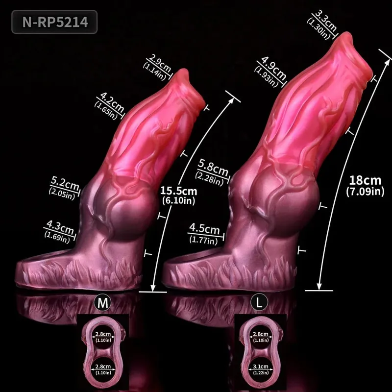 Large Horse And Wolf Penis Sleeve Closed Cock Sheath Sex Toy For Men Penis Enlargement Delay Ejaculating M L XL Size