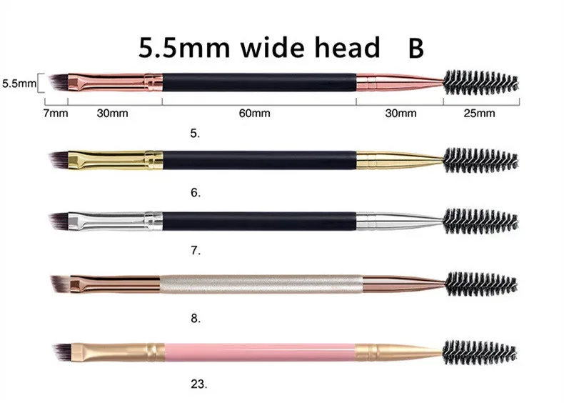 20pcs แปรงคิ้วฉลากส่วนตัวขนตาหวีแปรงแต่งหน้า Dual Ended มุม Spoolie 2 in 1 Lash Eyebrow แปรงจำนวนมาก — image 9