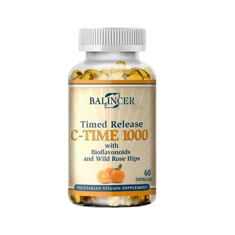 Cápsulas de vitamina C, 1000 mg, apoyo antioxidante, bienestar inmunológico, síntesis de colágeno, salud de las articulaciones de la piel y los huesos, 30/60/120 cápsulas
