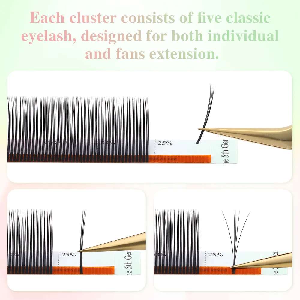 부케 속눈썹 연장 5D 러시아 볼륨 스파이크 애니메이션 효과 눈 미용을 위한 꽃 모양 — image 3