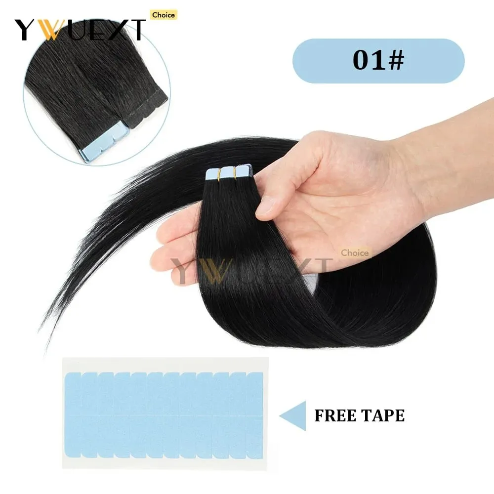 Mini Tape in Human Hair Extensions Natural Straight For Women 12inch-20inch 12.5g-20g Easy to Wear 10pcs/pack Salon Quality — image 8