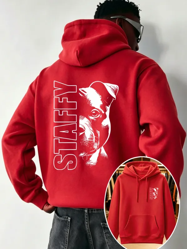 Sport Hooded Sweatshirt Men Staffy Staffordshire Bull Terrier Dog Graphic Pullover AutumnWinter Casual Streetwear Long Sleeve. — image 5