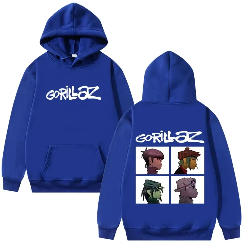 The Gorillaz Rock Band's Fashion Album Features Pattern Prints on Men's Hoodies Sweatshirts Hip-hop Alternative Retro Pullovers — image 9