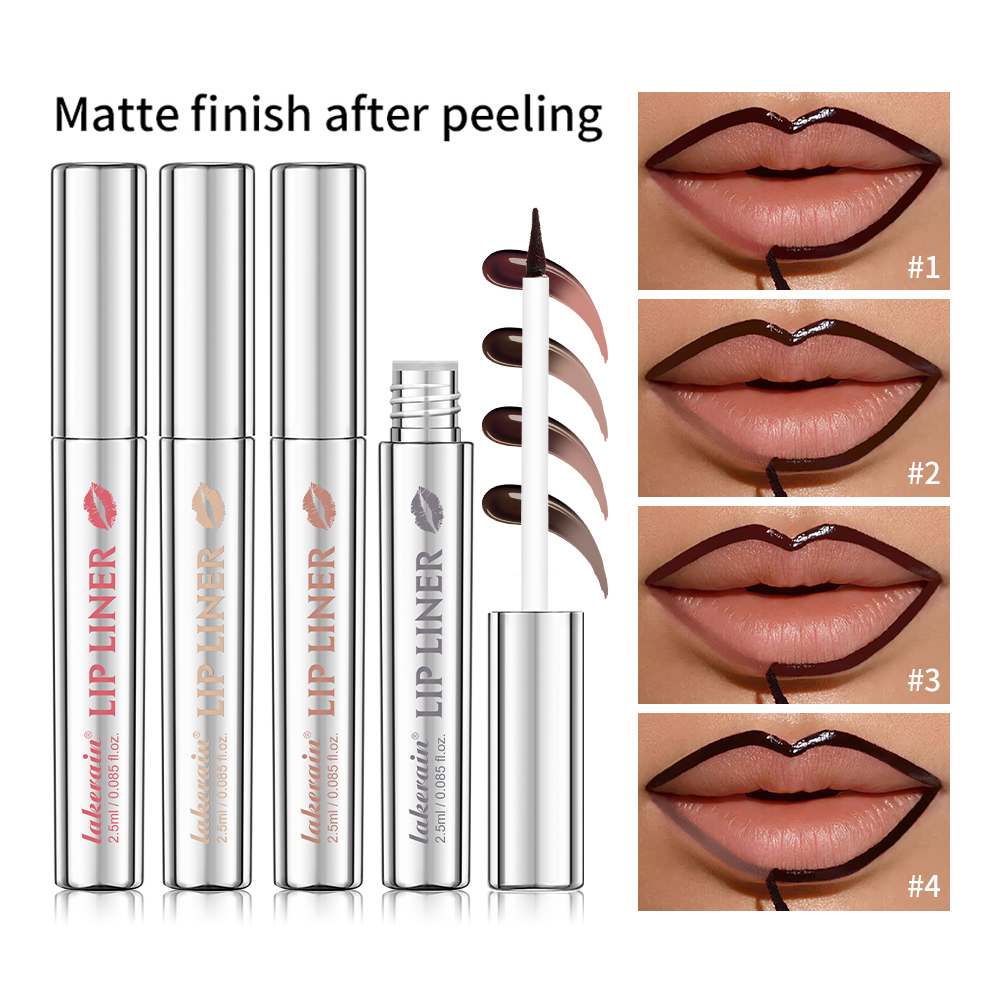 Delineador de labios resistente al agua, brillo de labios tipo tatuaje, resistente al agua, tinte de labios mate de larga duración, contorno marrón, cosmético para manchas de labios rasgados — image 6