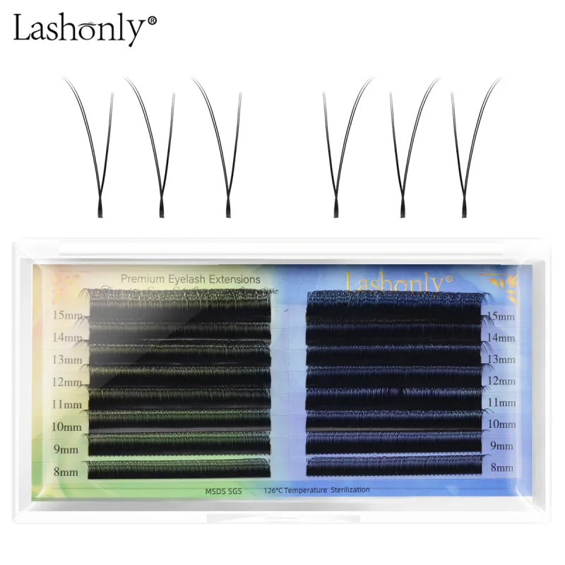 Lashonly Fox YY Faux Mink Eyelash Extensions 16 Lines Μαλακό φυσικό Premium Επίπεδο Διχτυωτό Διχτυωτό Βλεφαρίδες Cross Flying YY Lashes for Fox Eye — image 8