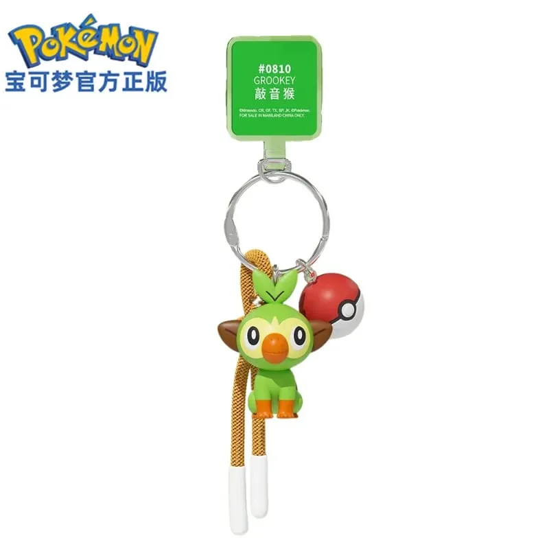 Genuíno pokemon scorbunny chaveiro grookey riolu sobble wobbuffet cubone anime figura de ação brinquedo chaveiro fragrância pingente presente