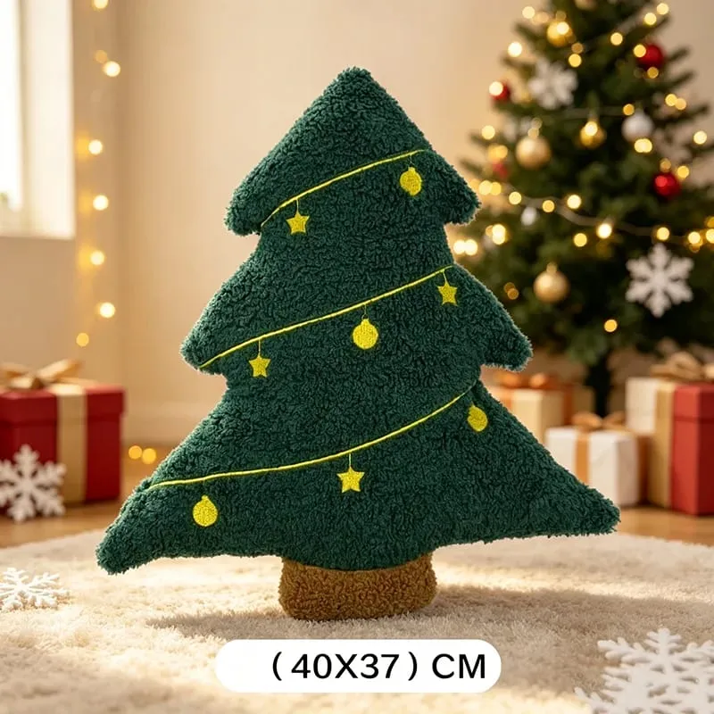 New 40cm Christmas Plush Toys Soft Christmas Tree Pillow Doll Cute Stuffed Xmas Cushion Sofa Room Decoration for Christmas Gifts