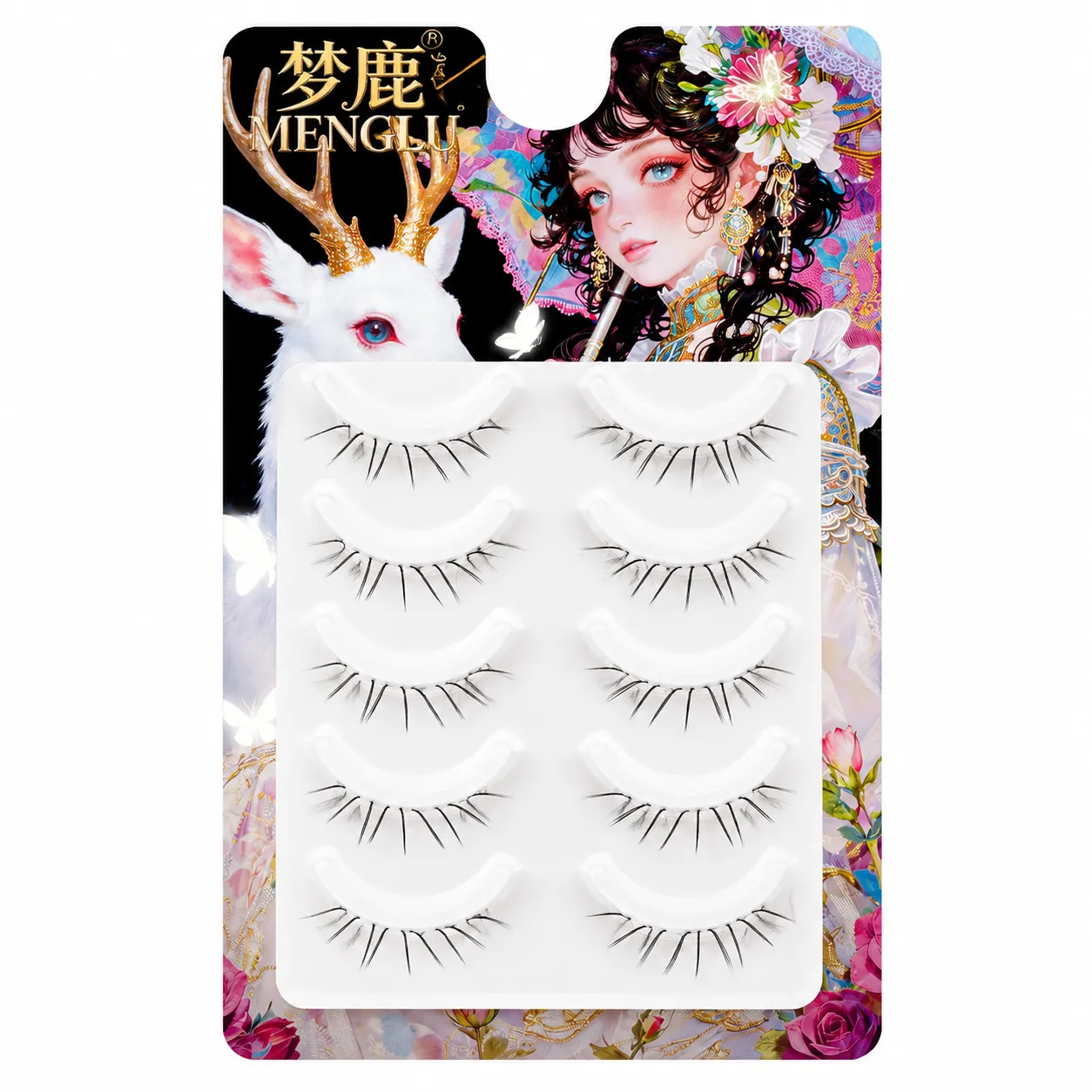 5pairs Manga Cat Paws Lower Fake Lashes Cute False Eyelashes For Party Makeup C Curl Synthetic Fiber Natural Look Eye Enhancer — image 1