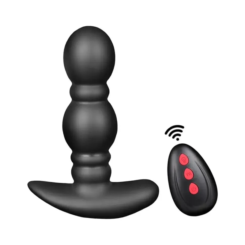 Massageador de próstata masculino com controle remoto sem fio, plugue anal inflável com 10 modos de vibração, plugue anal para expansão anal, brinquedo sexual
