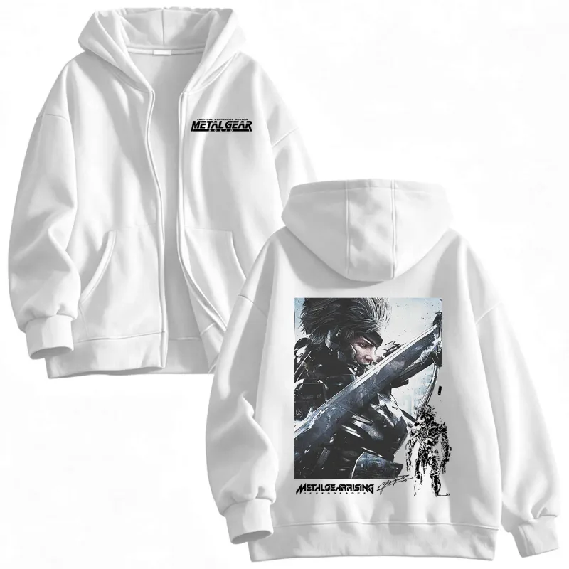 Metal Gear Rising Revengeance Raiden Game Zipper Hoodies Men Women Clothing Fashion Pullovers Zip Up Hooded Sweatshirts Jackets — image 9