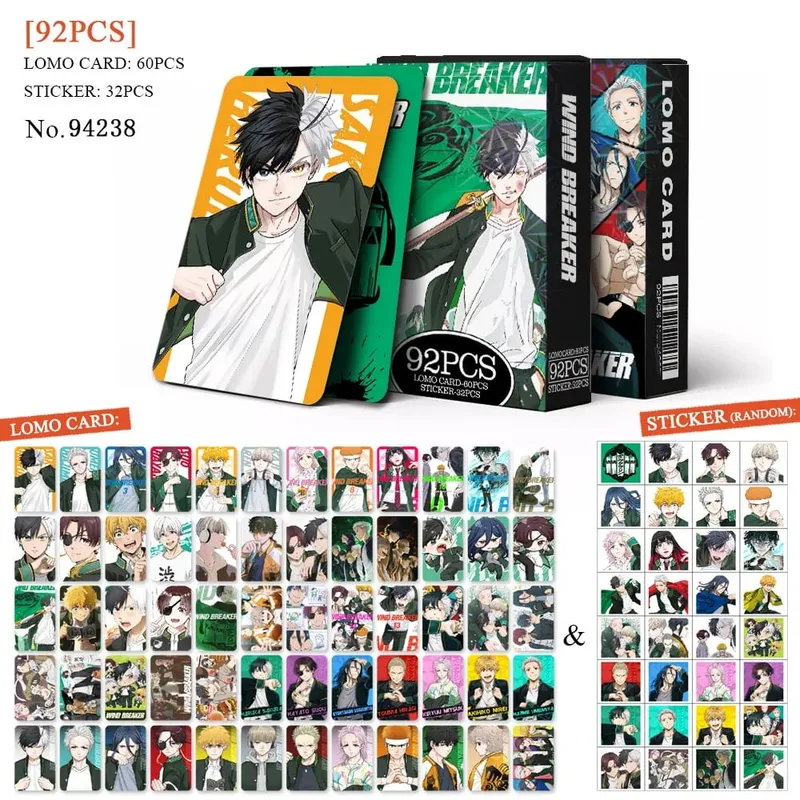 Tarjeta postal de Anime Attack on Titan‌ Lomo, juguete Haikyuu boticario diarios Honkai Star Rail, tarjetas de colección con pegatinas de regalo