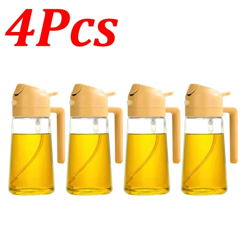1-4Pcs 500ml 2in1 Oil Sprayer Plastic Cooking Olive Oil Sprayer Baking Oil Spray for Kitchen Air Fryer Baking Salad Grilling BBQ