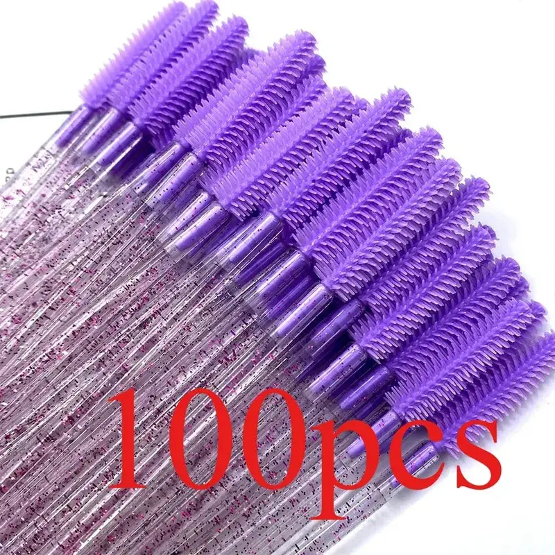 50/100 Pcs Silicone Crystal Mascara Wands Disposable Diamond Eyelash Brushes Comb Beauty Makeup Brush Tools for Women — image 11
