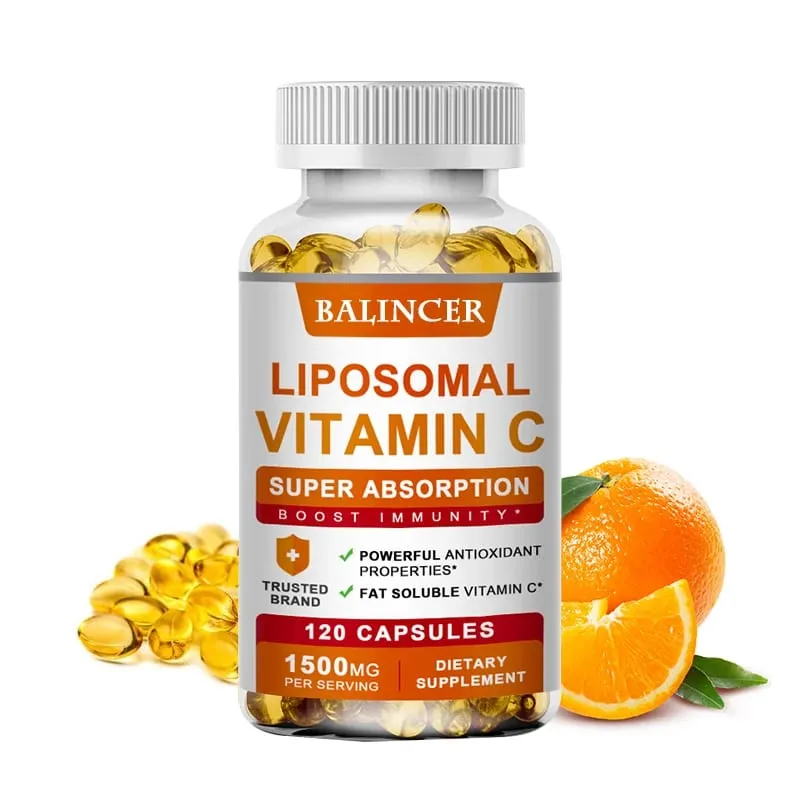 Vitamine C liposomale 1500 mg vitamine C à haute absorption système immunitaire et collagène supplément d'acide ascorbique liposoluble haute puissance — image 1