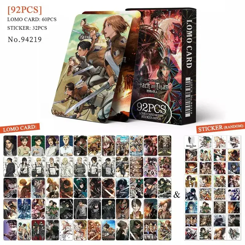 Tarjeta postal de Anime Attack on Titan‌ Lomo, juguete Haikyuu boticario diarios Honkai Star Rail, tarjetas de colección con pegatinas de regalo