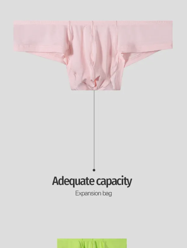 2PCS Low Rise Comfort Men Cotton Briefs Pink Soft Fabric Wide Waistband 3D Support Pouch Moisture Friendly Mens Underwear — image 11