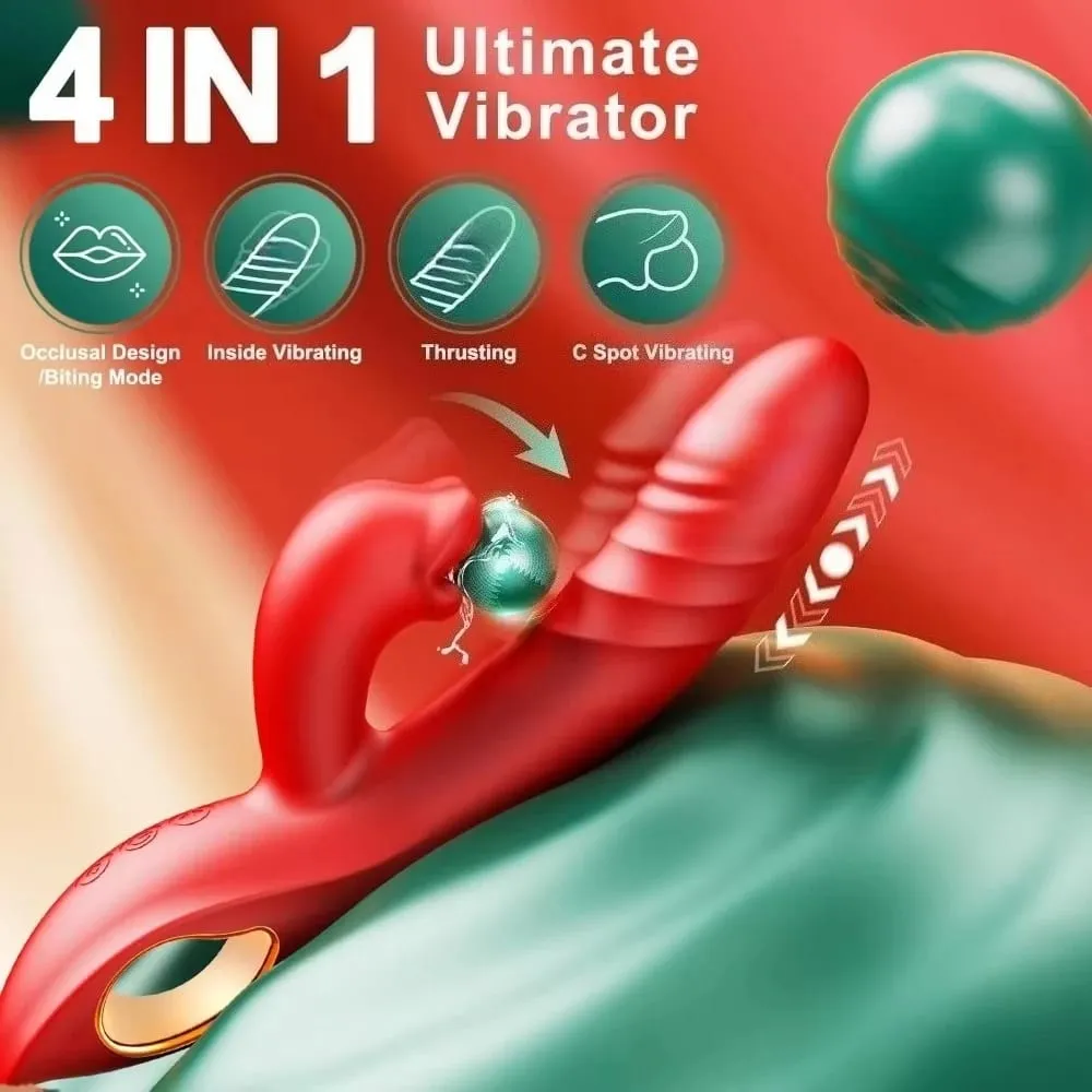 2in1 Thrusting Vibrator G Spot Vagina Licking Dildo for Women Rabbit Tongue Sex Toy Clitoral Stimulator Anal Plug Adult Supplies — image 2