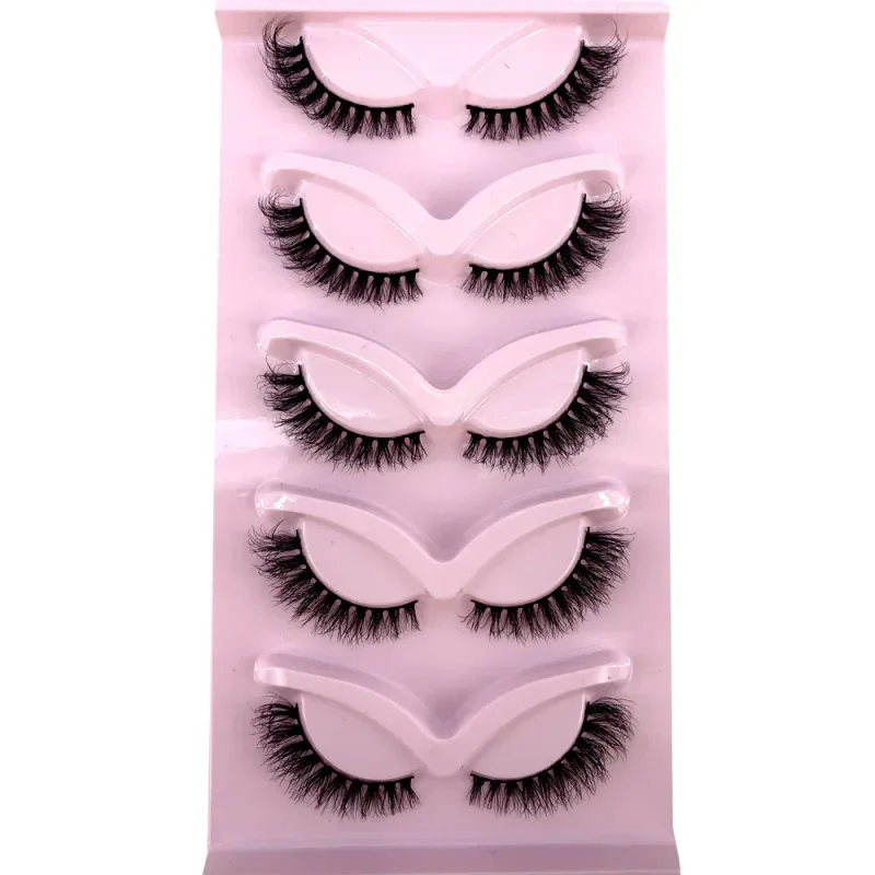 New Cat Eye Lashes 5/7/10 pairs 3D Faux Mink Eyelashes Winged Fluffy Fake Lashes Soft Natural long Full Strip Lash Make — image 12
