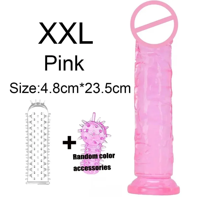 Super levné realistické měkké ženy erotické anální velké dildo přísavka Jelly Dick erotické hračky měkké klitorisy vaginální masturbátory penis — image 16