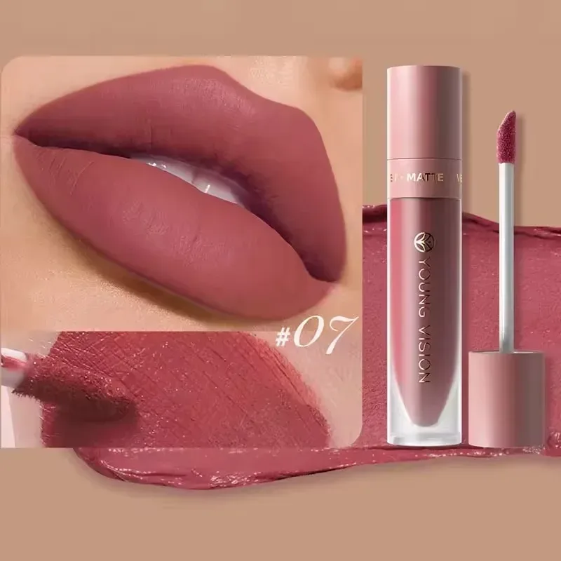 Batom labial fosco, 8 cores, suave, fácil de aplicar, tubo quadrado de brilho, veludo, à prova d'água, tridimensional, sexy, maquiagem de batom — image 21